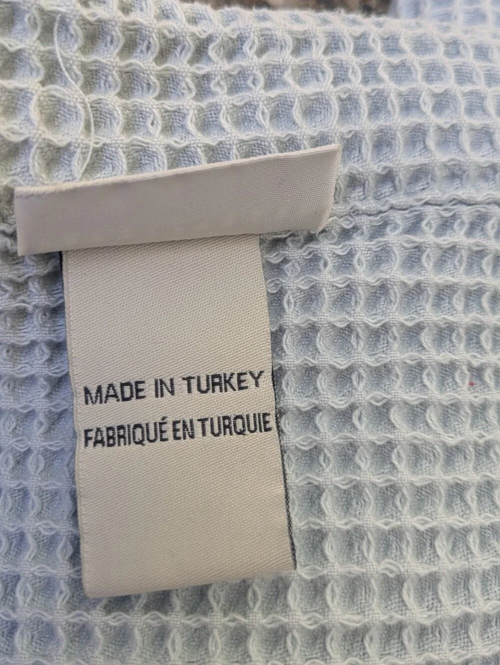 Pottery Barn Light Blue Cotton Waffle Knit 72